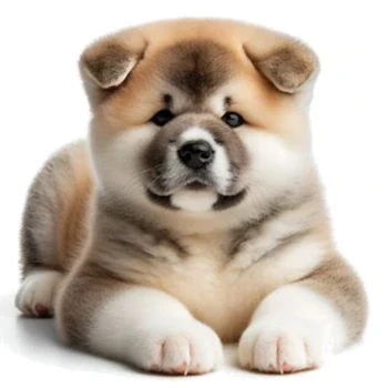 El cachorro americano de Akita tiene un abrigo grueso y denso