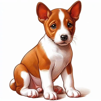 The Basenji puppy is intelligent and curious