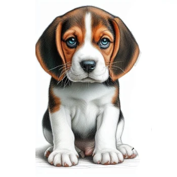 The Beagle-Harrier puppy is a cheerful and sociable dog