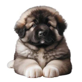 The Caucasian shepherd puppy is a robust and powerful dog