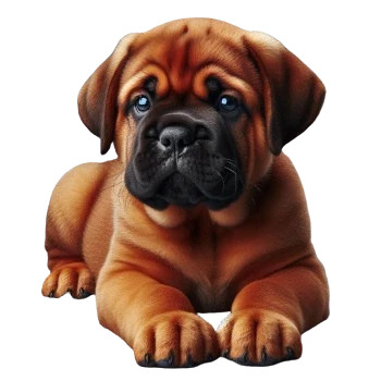 The Bullmastiff puppy is a powerful and affectionate companion