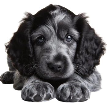 The blue spaniel puppy of Picardy is popular for its versatility and its mild temperament