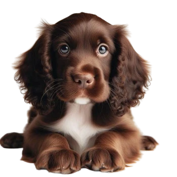 The Field Spaniel puppy adapts well to family life