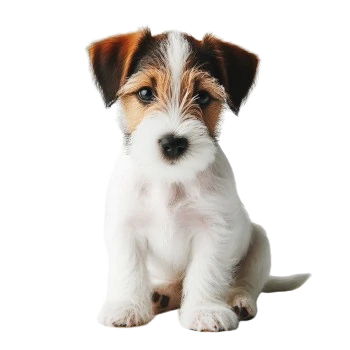 The Parson Russell Terrier puppy is an energetic and dynamic small dog