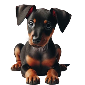 Le Chiot Pinscher Allemand est énergique