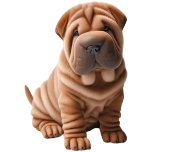 Le Chiot Shar Pei est célèbre pour ses plis distinctifs et son visage froncé