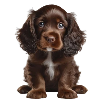 The Sussex Spaniel puppy is distinguished by its calm and affectionate temperament