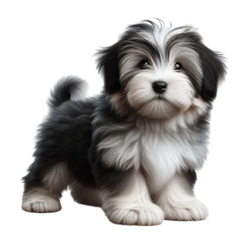 The Tibetan Terrier puppy is known for its friendly nature